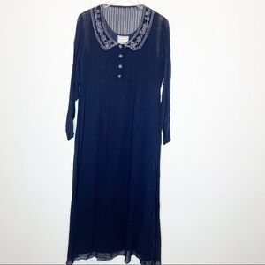 April Cornell Vintage Navy Blue Long Dress. Size M